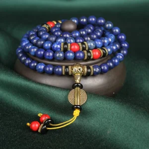 Buddha Stones Tibetan Mala Lapis Lazuli Lazurite Positive Bracelet