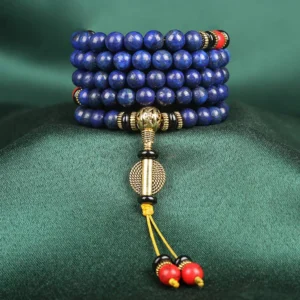 Buddha Stones Tibetan Mala Lapis Lazuli Lazurite Positive Bracelet