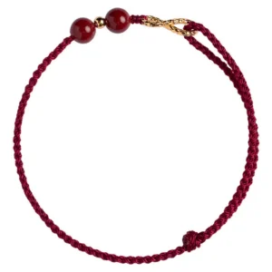 Buddha Stones Cinnabar Blessing Red String Golden Infinity Symbol Bracelet Anklet