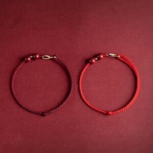 Buddha Stones Cinnabar Blessing Red String Golden Infinity Symbol Bracelet Anklet