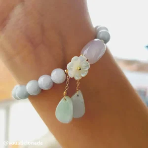 Buddha Stones Natural White Jade Luck Bracele
