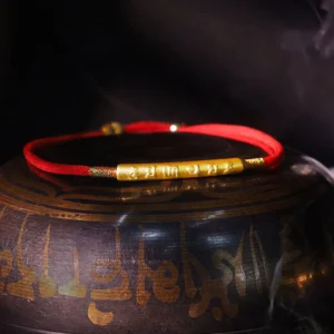 Buddha Stones Tibetan Buddhist Handmade Mani Mantra Lucky Red String Bracelet